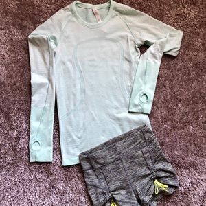 Lululemon Top Ling sleeve & Short both size 4
